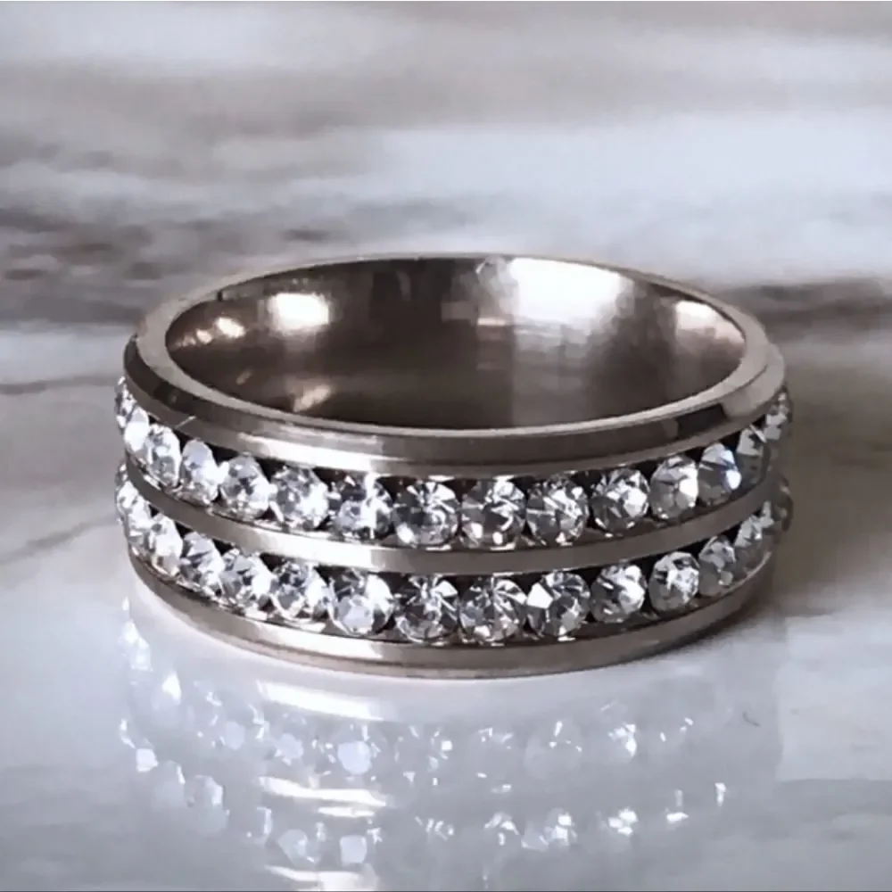 Men's Stainless Steel CZ Size 11.5 Ring